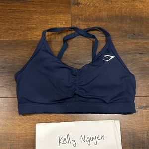 Gymshark ruched bra navy small